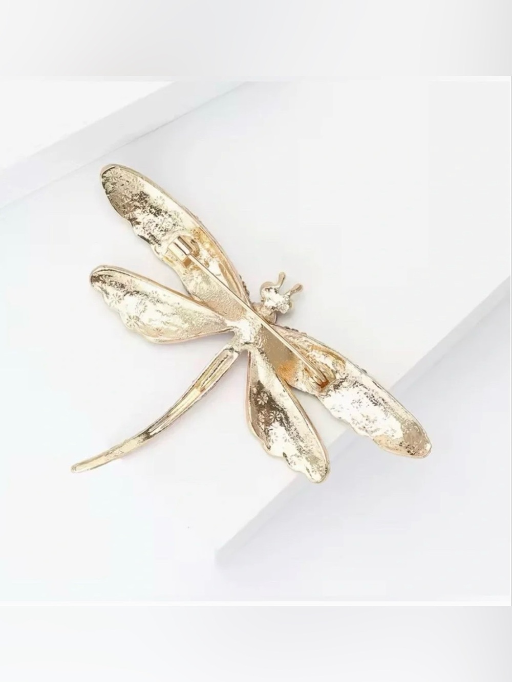 Dragonfly Enamel & Rhinestone Fashion Brooch Pin Modern New NWT - Picture 2 of 3